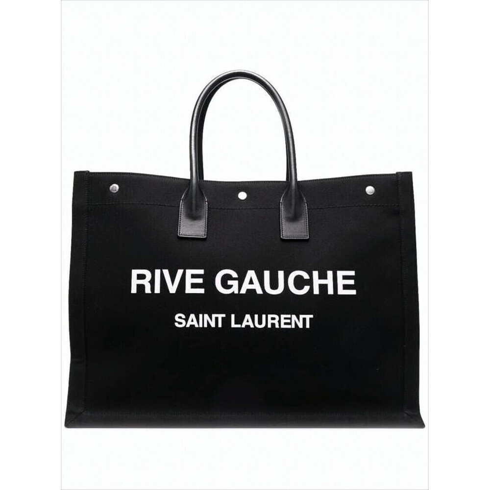 SAINT LAURENT Large Rectangular Tote Bag with Rounded Handles - Picture 6 of 9